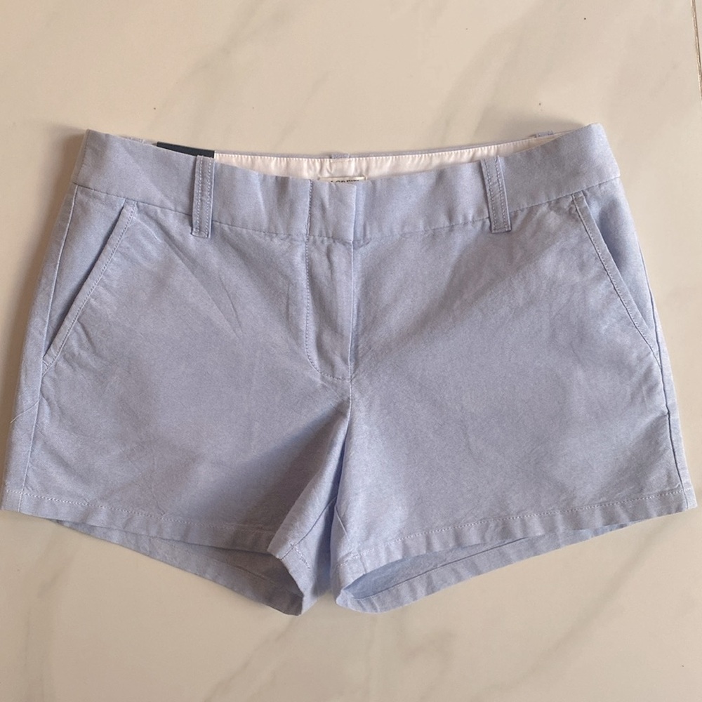 J. Crew NWT Light Blue Chambray Shorts 3 1/2" inseam size 6